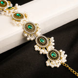 Retro Zircon Bracelet Plated Charm Pink Crystal Flowers Jewelry