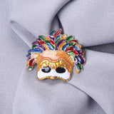 Retro Mask Brooch for Clothing Pin