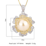 Natural Pearl Pendant Macrame Necklace Flower Gift