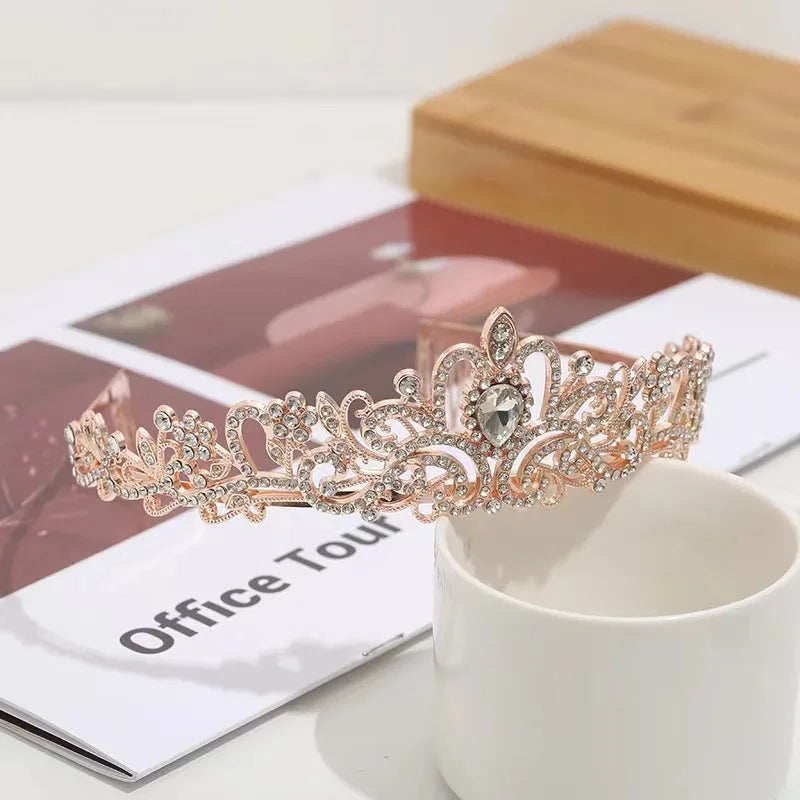 Rhinestone Crown Women's Birthday Crown Bridal Wedding Jewelry