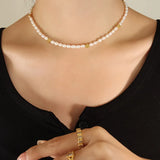 Romantic Baroque Freshwater Pearl Beaded Necklace for Women