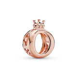 Rose Crown Beads Schoolbag Car Charms for Pando Bangle Bracelet