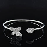 Silver Princess Bracelet Bangle Open Anniversary Gift Jewelry