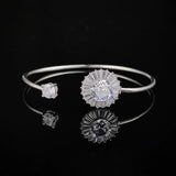 Silver Princess Bracelet Bangle for Women Open Anniversary Gift Jewelry