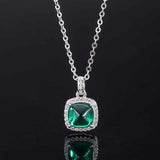 S925 Green Treasure Sugar Tower Diamond Set Pendant Necklace
