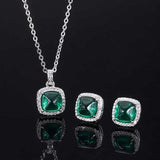 S925 Green Treasure Sugar Tower Diamond Set Pendant Necklace