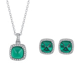 S925 Green Treasure Sugar Tower Diamond Set Pendant Necklace