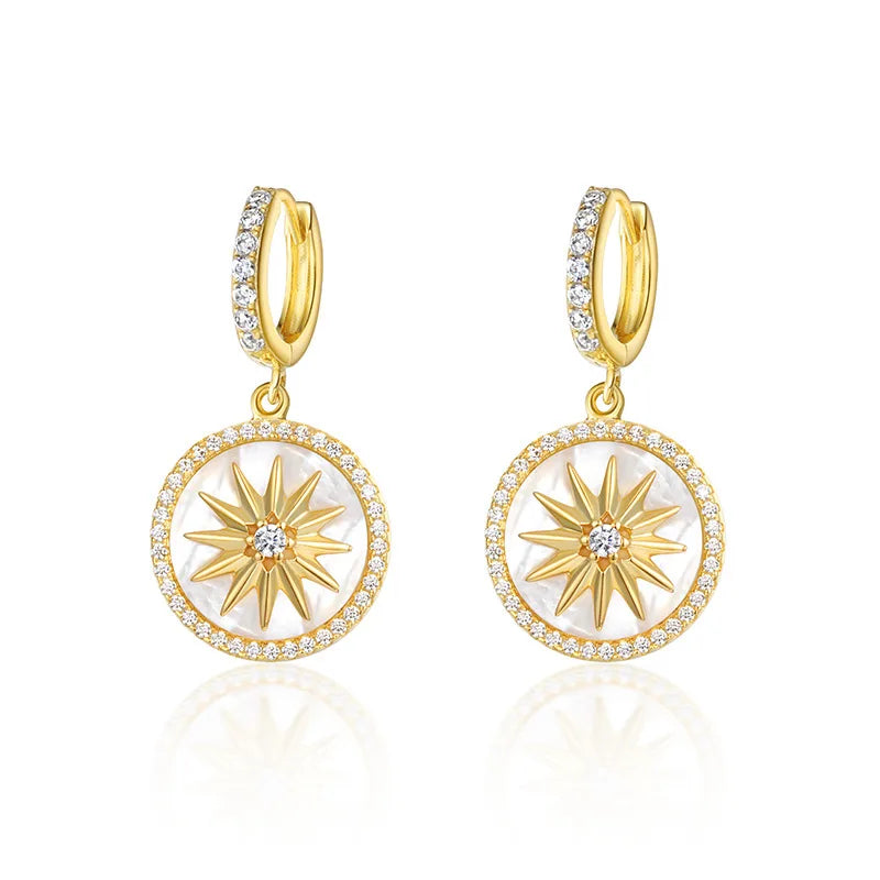 S925 Silver Eight-point Star Ear Jewelry Drop Earrings