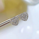 S925 Silver Heart Earrings, Personality Design