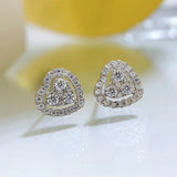 S925 Silver Heart Earrings, Personality Design
