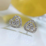 S925 Silver Heart Earrings, Personality Design