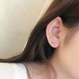 S925 Silver Diamond Square Zircon Earrings