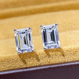 S925 Silver Diamond Square Zircon Earrings