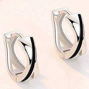 Sterling Silver 10MM Braided Earrings for Women
