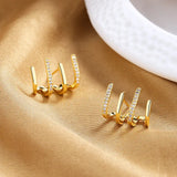 S925 Sterling Silver Zircon Stud Earrings Christmas Jewelry