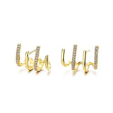 S925 Sterling Silver Zircon Stud Earrings Christmas Jewelry
