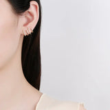 S925 Sterling Silver Zircon Stud Earrings Christmas Jewelry