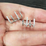 S925 Sterling Silver Zircon Stud Earrings Christmas Jewelry