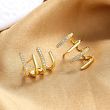 S925 Sterling Silver Zircon Stud Earrings Christmas Jewelry
