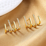S925 Sterling Silver Zircon Stud Earrings Christmas Jewelry