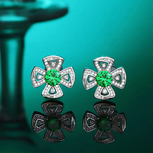 S925 Sterling Silver Emerald Light Earrings High-end Party Jewelry