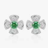 S925 Sterling Silver Emerald Light Earrings High-end Party Jewelry