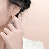 S925 Sterling Silver Angel Wings Zircon Earrings Wedding Party Gift