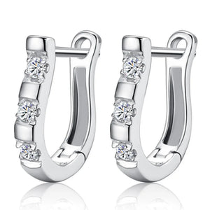 S925 Silver Zircon U Earrings Women's Jewelry