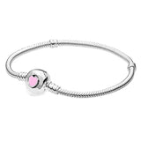 S925 Crown Pan Charm Bracelet Flower Heart Clasp Bangle