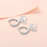 S925 Love Heart Cat Claw Zircon Earrings Wedding Jewelry