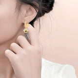 S925 Love Heart Cat Claw Zircon Earrings Wedding Jewelry