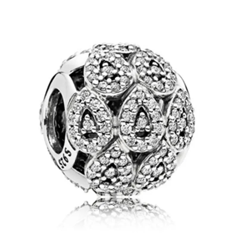 S925 Silver Love Dad Daughter Bead CZ Fit Women Bracelets DIY Gift