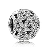 S925 Silver Love Dad Daughter Bead CZ Fit Women Bracelets DIY Gift