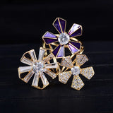 Flower-shaped 3-Ring Silk Scarf Buckle - Shawl Accessory