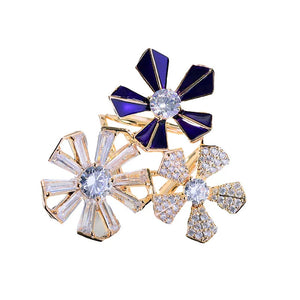 Flower-shaped 3-Ring Silk Scarf Buckle - Shawl Accessory