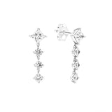 S925 Sterling Silver Pan Earrings Crystal Women DIY Wedding Jewelry