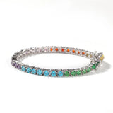 Colorful CZ Tennis Bracelet Classic Chain for Women