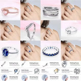 Silver 925 Ring Stackable Infinite Heart Flower Women's Jewelry