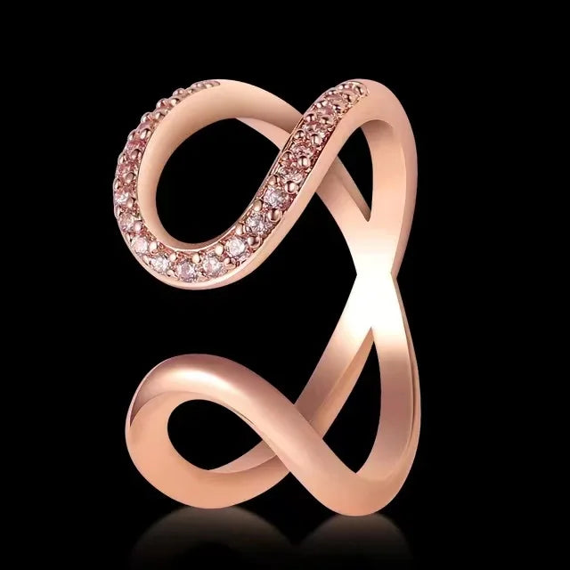 Silver 925 Ring Stackable Infinite Heart Flower Women's Jewelry