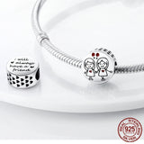 925 Silver Graduation Books Flowers Charm Beads for Bracelet DIY