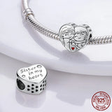 925 Silver Graduation Books Flowers Charm Beads for Bracelet DIY