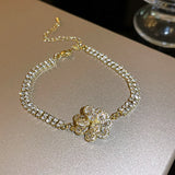 Silver Zircon Diamond Pull Bracelet Emerald Flash Bracelet