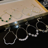 Silver Zircon Diamond Pull Bracelet Emerald Flash Bracelet