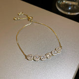 Silver Zircon Diamond Pull Bracelet Emerald Flash Bracelet