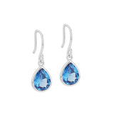 S925 Sterling Silver Water Drop Sapphire Earrings