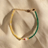 Faceted Beads Bracelets Natural Stone Beaded Bracelets Pearl Charm Bracelets