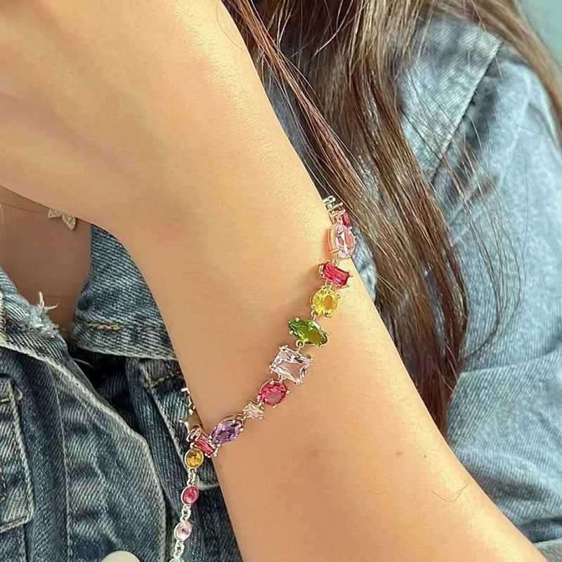 Colorful Crystal Bracelet Baroque Style Stones