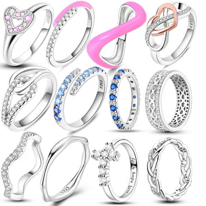 Sparkling Timeliness Pave Finger Ring 925 Sterling Silver Fine Engagement