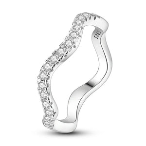 Sparkling Timeliness Pave Finger Ring 925 Sterling Silver Fine Engagement