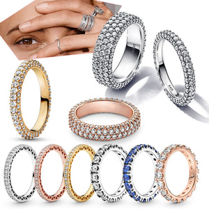 Sparkling Timeliness Pave Finger Ring 925 Sterling Silver